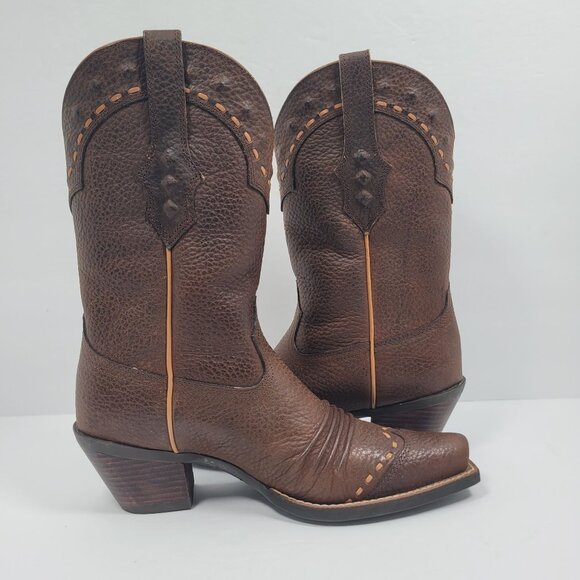 Ariat Rowdy Dixie Women’s Brown Oiled Leather Cowgirl Boots US Size 6B - Picture 5 of 12
